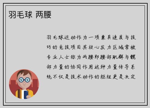 羽毛球 两腰
